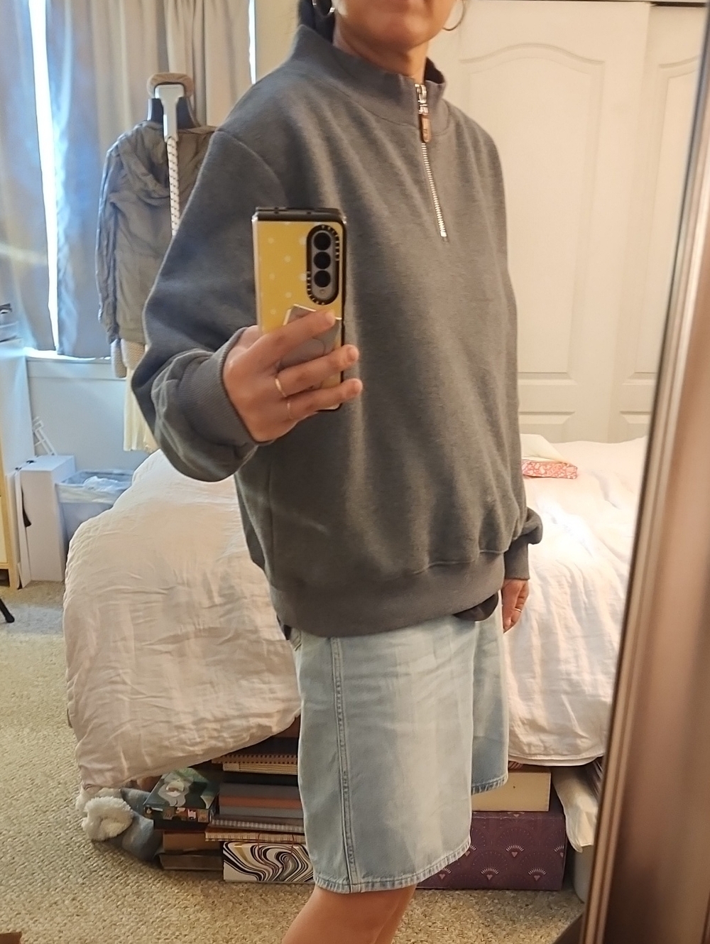 Parke Gray Quarter-zip Sweatshirt Sz S/M - Picture 8 of 11